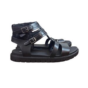 NWT MIA Kayde Black Atana Gladiator Thick Sole Double Buckle Sandals Size 9